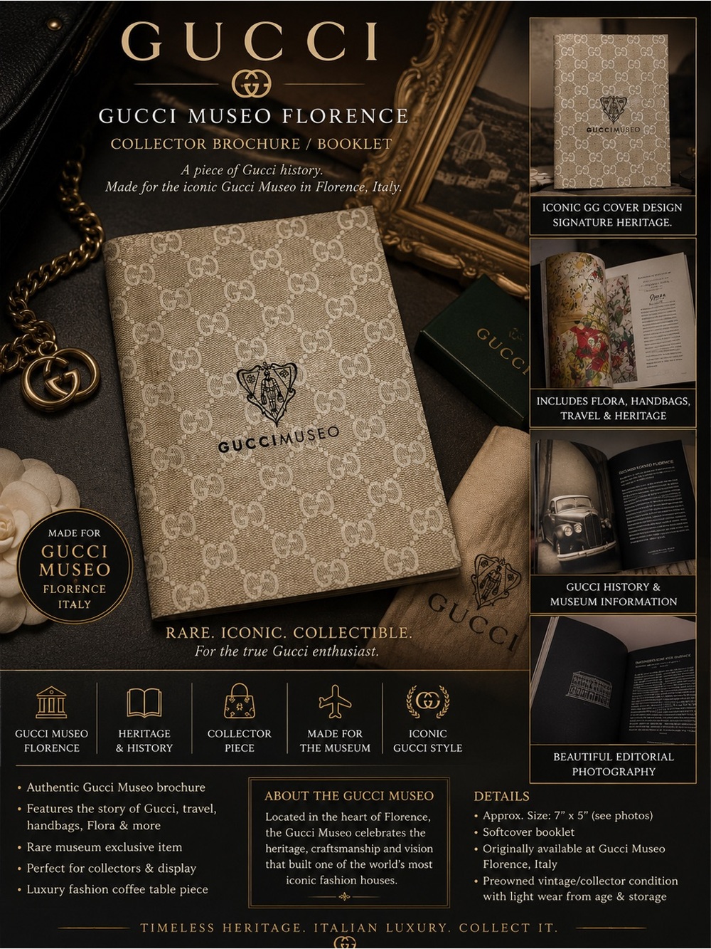 Gucci Museo Florence Brochure / Booklet Collector Piece